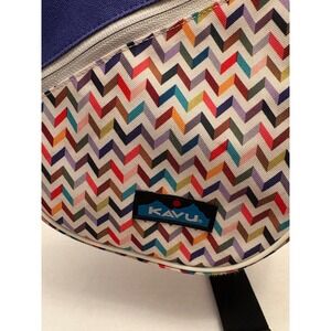 KAVU Rope Bag Purple Chevron Geometric Canvas Sling Crossbody Backpack